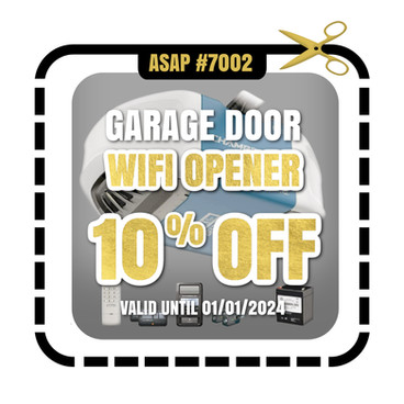 Enjoy Our Exclusive "10% OFF" your Garage Door WIFI opener by our Asap Garage Door Repair Experts.
This is a 💰 $25 Value
⌛ Valid Until 1/1/2023